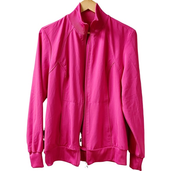 Cherokee Infinity Scrub Jacket Women’s SZ Large Scrubs Pink Full Zip Nurse RN - Picture 2 of 13